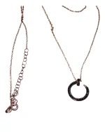 Κολιέ-μενταγιόν ασημένιο-επιχρυσωμένο με μαύρα ζιρκόν - Image 2