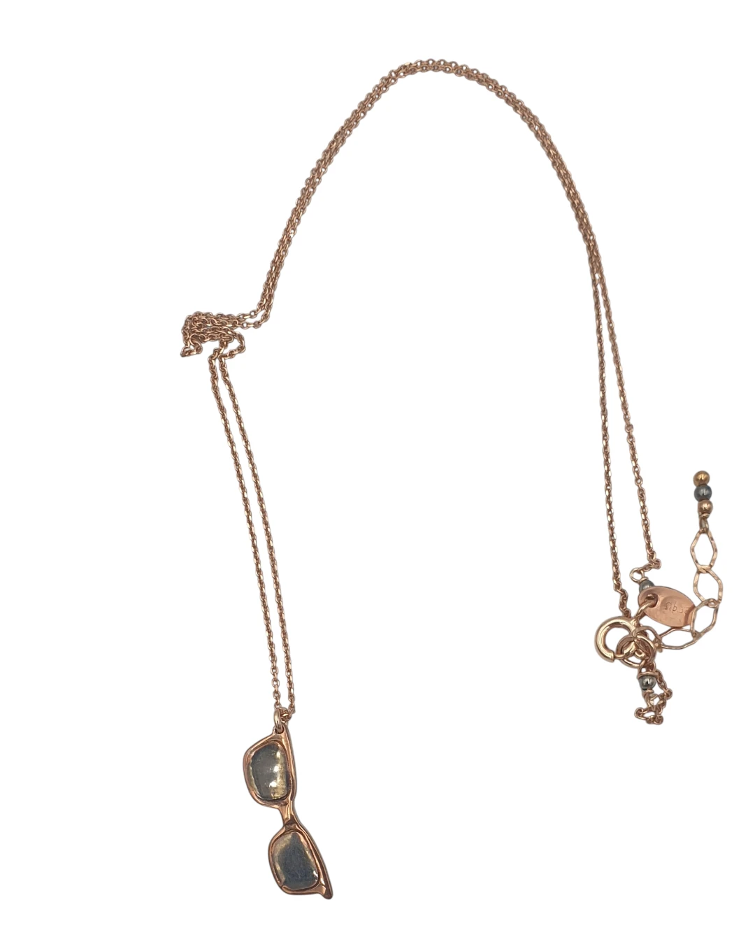 an.1506 (2) Μενταγιόν ασημένιο-επιχρυσωμένο “γυαλιά ηλίου” - Image 1