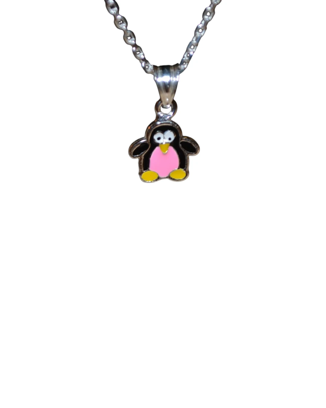 an.1512 Μενταγιόν ασημένιο επισμαλτωμένο “πιγκουίνος” παιδικό - Image 1