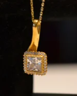 Μενταγιόν ασημένιο-επιχρυσωμένο μέ ζιρκόν - Image 3