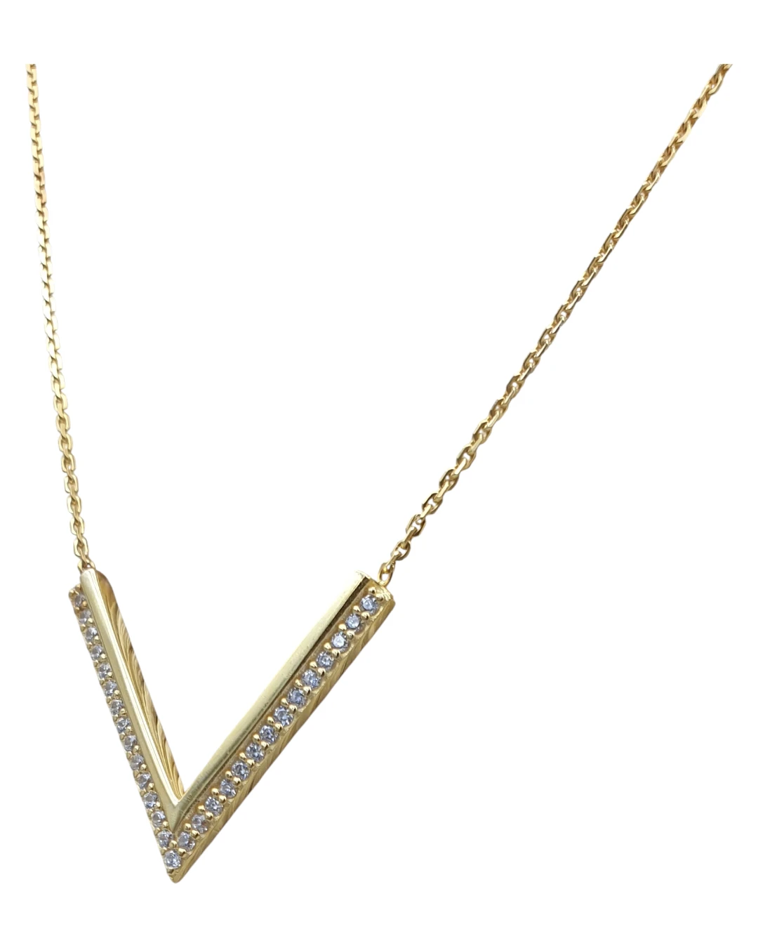 an.1731 (4) Κολιέ-μενταγιόν ασημένιο-επιχρυσωμένο μέ ζιρκόν - Image 1