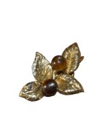 Μενταγιόν επιχρυσωμένο μέ μάτι τίγρεως σέ σχήμα λουλουδιού vintage