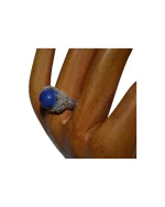 Δαχτυλίδι ασημένιο χειροποίητο μέ λάπις vintage - Image 3