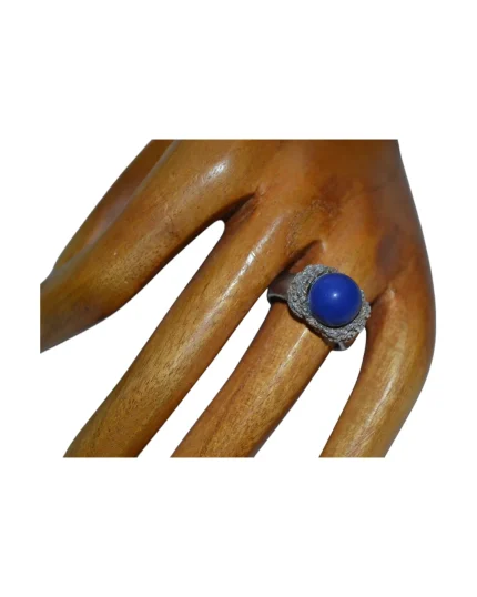 Δαχτυλίδι ασημένιο χειροποίητο μέ λάπις vintage