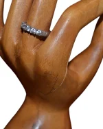 Δαχτυλίδι ασημένιο μέ ζιργκόν – μισόβερο – vintage - Image 2