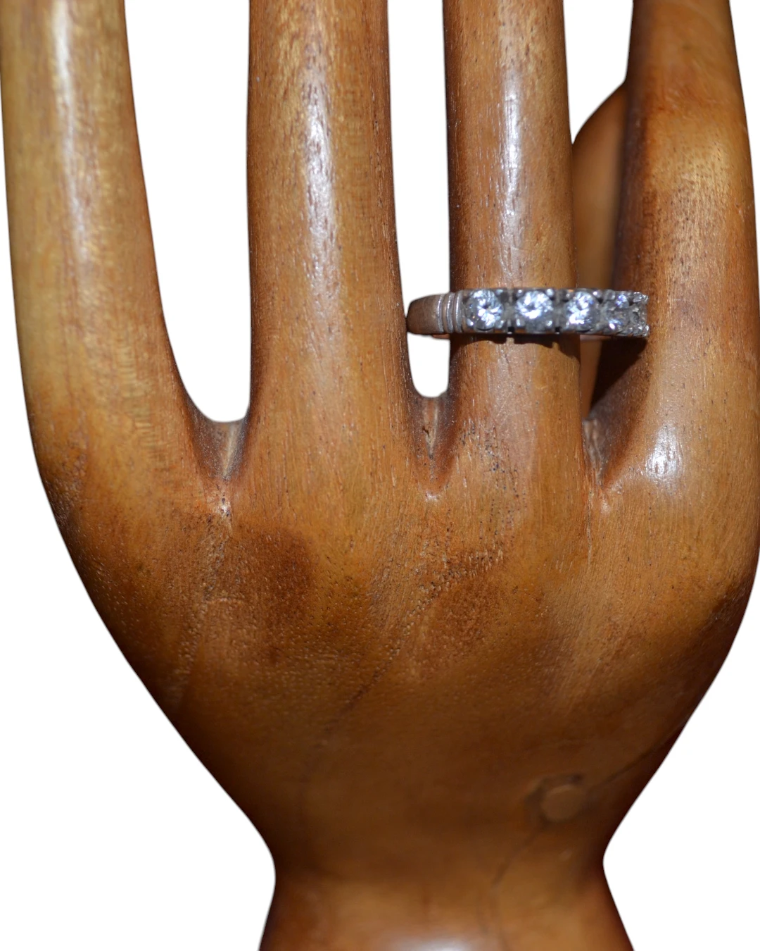 tjan242 Δαχτυλίδι ασημένιο μέ ζιργκόν – μισόβερο – vintage - Image 1