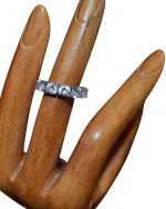 Δαχτυλίδι ασημένιο – μισόβερο – μέ ζιργκόν vintage