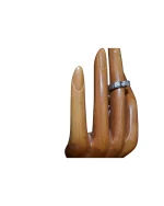 Δαχτυλίδι ασημένιο – μισόβερο – μέ ζιργκόν vintage - Image 2