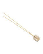 Κολιέ ασημένιο επιχρυσωμένο μέ ζιργκόν - Image 2