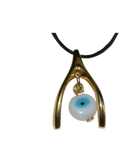 Μενταγιόν χειροποίητο ασημένιο-επιχρυσωμένο μέ ματάκι