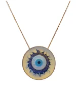 Μενταγιόν ασημένιο “μάτι” μέ φίλντισι