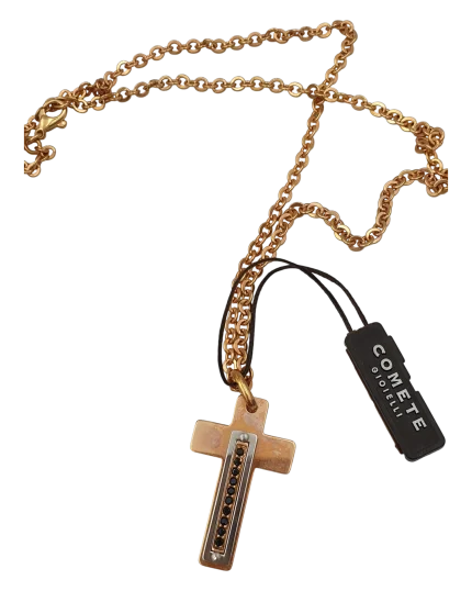 Μενταγιόν-σταυρός ατσάλινος COMETE gioielli με ζιρκόν