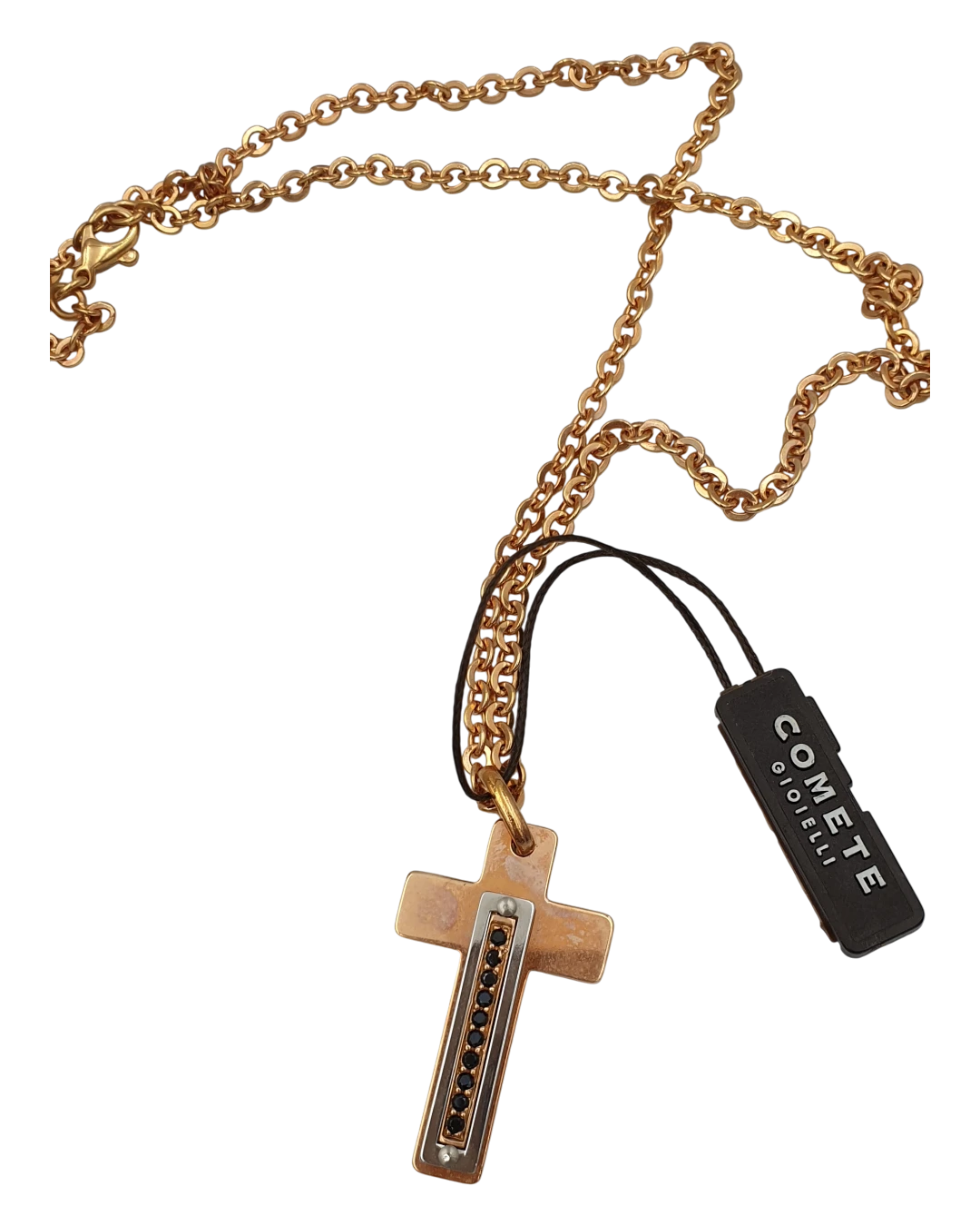 an.1999 Μενταγιόν-σταυρός ατσάλινος COMETE gioielli με ζιρκόν - Image 1