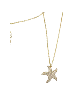 Μενταγιόν ασημένιο-επιχρυσωμένο με ζιρκόν “αστερίας”