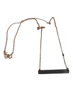 Κολιέ -μενταγιόν ασημένιο-επιχρυσωμένο με πλακέτα από μαύρο ασήμι - Image 4