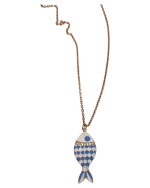 Μενταγιόν ασημένιο-επιχρυσωμένο μέ σμάλτο και ζιρκόν “ψαράκι” - Image 3