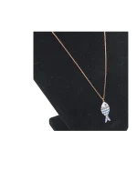 Μενταγιόν ασημένιο-επιχρυσωμένο μέ σμάλτο και ζιρκόν “ψαράκι” - Image 4