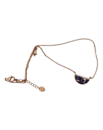 Κολιέ-μενταγιόν ασημένιο-επιχρυσωμένο double face μέ σμάλτο και ζιρκόν