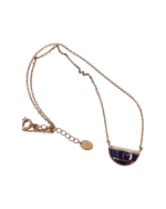 Κολιέ-μενταγιόν ασημένιο-επιχρυσωμένο double face μέ σμάλτο και ζιρκόν - Image 3