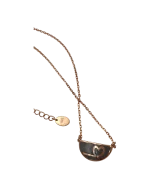 Κολιέ-μενταγιόν ασημένιο-επιχρυσωμένο double face μέ σμάλτο και ζιρκόν - Image 4