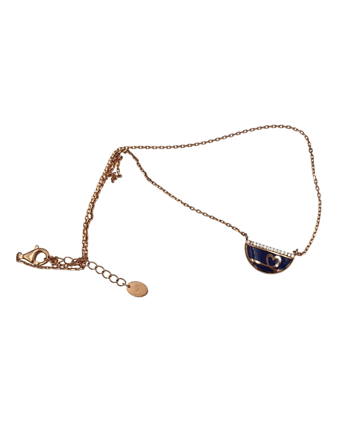 an.2028 Κολιέ-μενταγιόν ασημένιο-επιχρυσωμένο double face μέ σμάλτο και ζιρκόν - Image 1