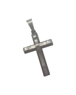 Μενταγιόν-σταυρός από ceramic και ατσάλι