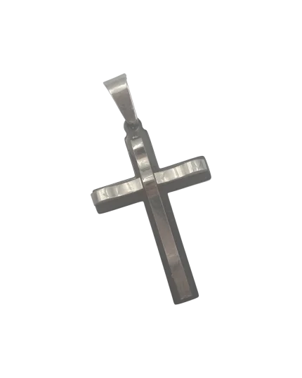 Μενταγιόν-σταυρός από ceramic και ατσάλι