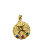 Μενταγιόν ασημένιο-επιχρυσωμένο με ζιρκόν τα 12 ζώδια - Image 4