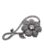 Καρφίτσα σε στύλ ρετρό με μαύρα κρύσταλλα