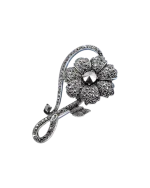 Καρφίτσα σε στύλ ρετρό με μαύρα κρύσταλλα - Image 2