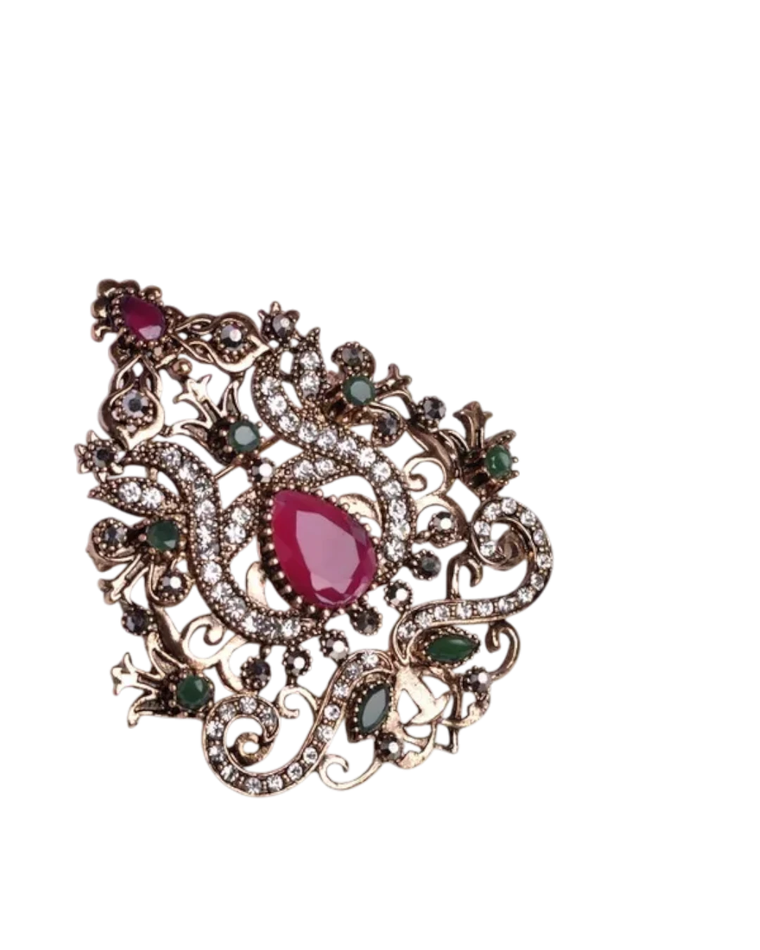 _an.21001 Καρφίτσα μπρονζέ Τούρκικο στύλ με κρύσταλλα - Image 1