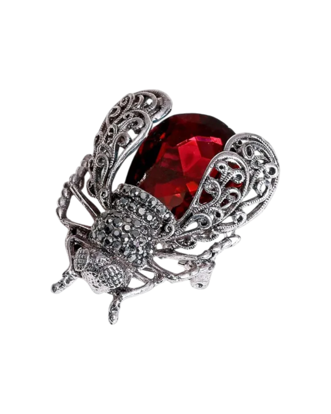 an.21135 Καρφίτσα σε στύλ ρετρό με κρύσταλλα “σκαθάρι” - Image 1