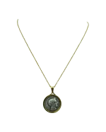 Μενταγιόν ασημένιο-επιχρυσωμένο “Αθηνά” double face