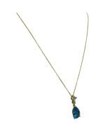 Μενταγιόν ασημένιο-επιχρυσωμένο με ζιρκόν και aquamarine - Image 2