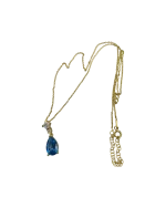 Μενταγιόν ασημένιο-επιχρυσωμένο με ζιρκόν και aquamarine - Image 3