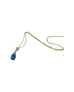 Μενταγιόν ασημένιο-επιχρυσωμένο με ζιρκόν και aquamarine - Image 4