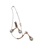 Μενταγιόν σέτ με τα σκουλαρίκια ασημένιο-επιχρυσωμένο - Image 4