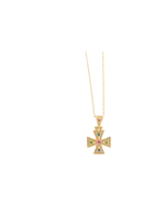 Μενταγιόν σταυρός ασημένιο-επιχρυσωμένο Βυζαντινού στύλ - Image 2