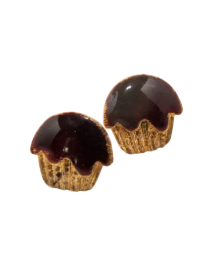 Σκουλαρίκια από ασήμι-επιχρυσωμένο καί σμάλτο – χειροποίητα