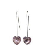 Σκουλαρίκια κρυστάλλινες καρδούλες χειροποίητα σέ ιριδίζοντες χρωματισμούς - Image 3