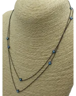 Κολιέ ασημένιο μέ λουλουδάκια-ματάκια - Image 2