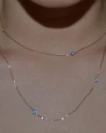 Κολιέ ασημένιο μέ λουλουδάκια-ματάκια - Image 5