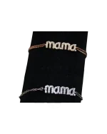 Βραχιόλι ασημένιο-επιχρυσωμένο μέ ζιρκόν μαμά