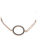 Βραχιόλι ασημένιο-επιχρυσωμένο με μαύρα ζιρκόν - Image 2