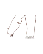 Κολιέ ασημένιο – επιχρυσωμένο “Μαμά” με ζιρκόν - Image 2