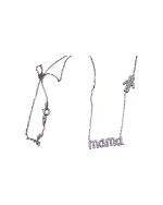 Κολιέ ασημένιο – επιχρυσωμένο “Μαμά” με ζιρκόν - Image 3