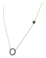 Κολιέ ασημένιο-επιχρυσωμένο μέ ζιρκόν - Image 2