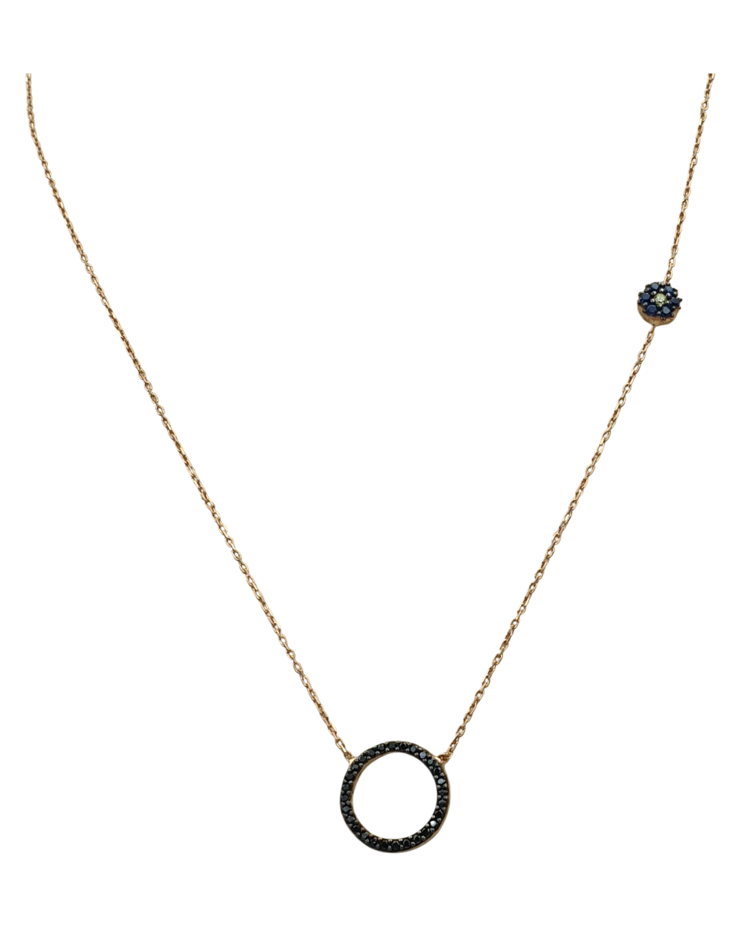 _an.1499 Κολιέ ασημένιο-επιχρυσωμένο μέ ζιρκόν - Image 1