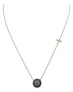 Κολιέ ασημένιο-επιχρυσωμένο μέ ζιρκόν