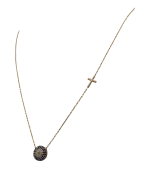 Κολιέ ασημένιο-επιχρυσωμένο μέ ζιρκόν - Image 2